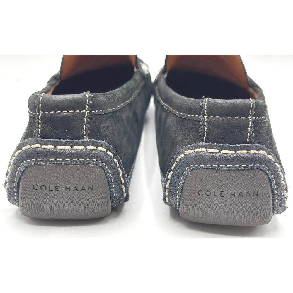 Cole Haan Grant Canoe Penny Loafers Navy Blue Nubuck Driving Mocs Mens 10.5 M